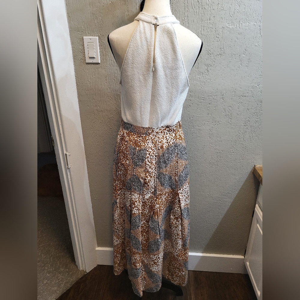 Anthropologie Sleeveless Mock Neck Twofer Halter Midi Dress - Picture 8 of 16